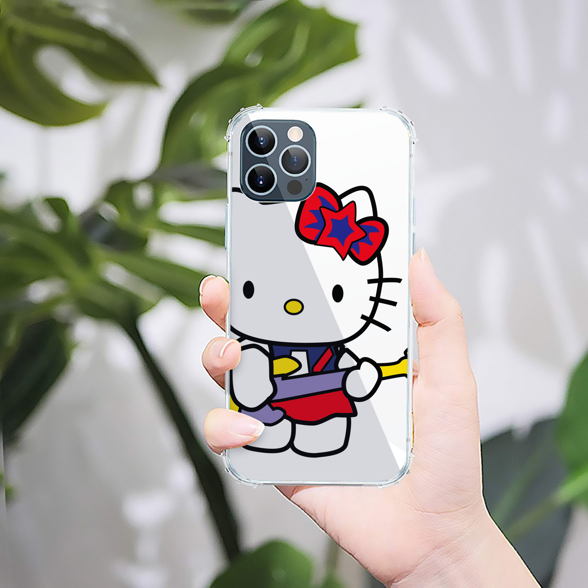 （画像用） Hello Kitty ハローキティ 【iPhone 12シリーズ対応】透明スマホケース（クリアソフトケース）